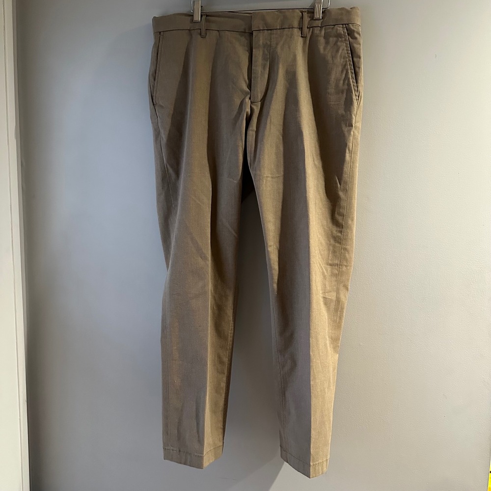 Nordstrom Chino Pants Mens 34x30 Tan Good Athletic Fit CoolMax Stretch Khaki